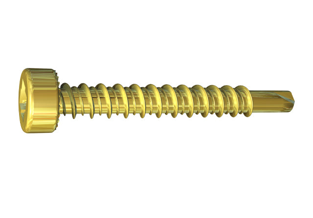 Grabber® 11 x 1-3/8-in LOX Drive, Modified Pan Head, Hi-Lo Thread, Drill Point Yellow Zinc Screws (3,500 Count) - Noble Solutions & Supply