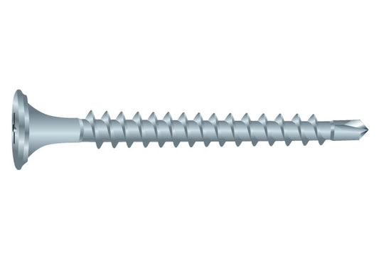 Grabber® 6 x 1-5/8-in Phillips, Scavenger® Head, Fine Thread, Drill Point Clear Zinc Screws (5,000 Count) - Noble Solutions & Supply