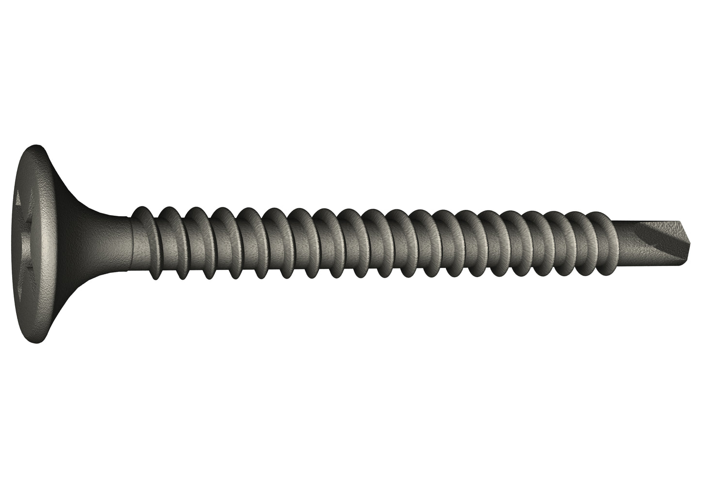 8 x 3-in Phillips, Bugle Head, Fine Thread, Drill Point GrabberGard® Gray Screws (2,000 Count) - Noble Solutions & Supply