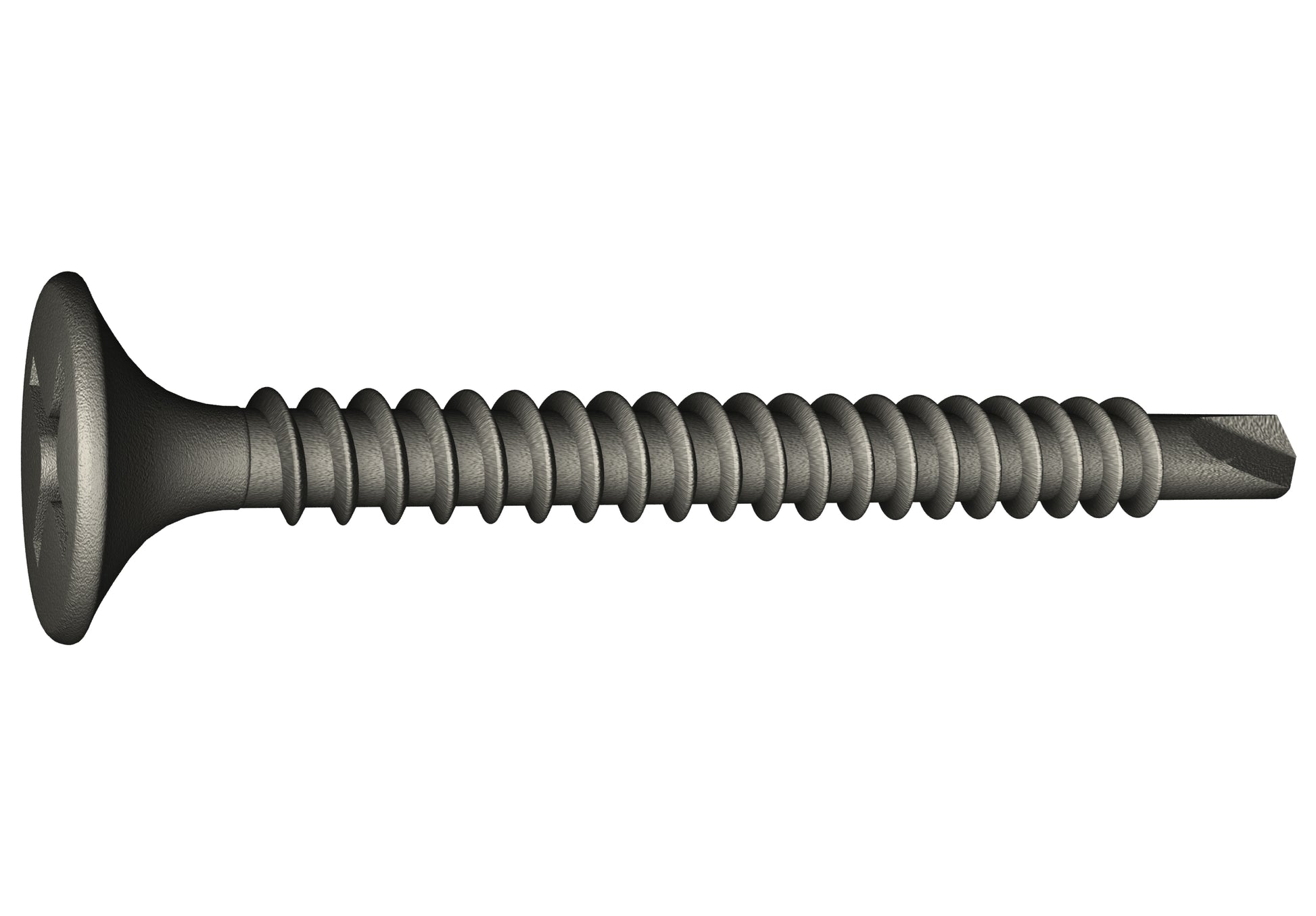 8 x 3-in Phillips, Bugle Head, Fine Thread, Drill Point GrabberGard® Gray Screws (2,000 Count) - Noble Solutions & Supply