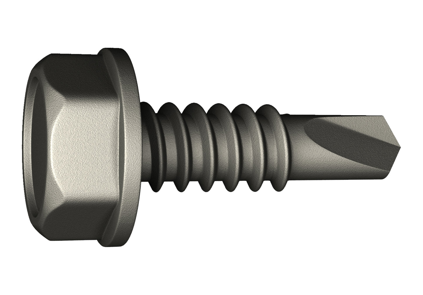 Grabber® 12-24 x 2-in Hex Head, Fine Thread, Tek 4 Drill Point GrabberGard® Gray Screws (2,000 Count) - Noble Solutions & Supply