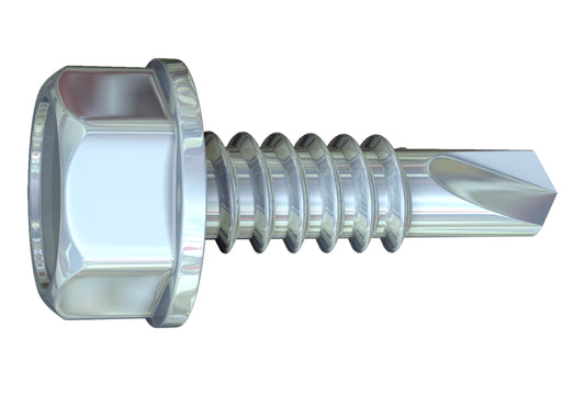 Grabber® 12 x 1-1/2-in High Hex Head, Fine Thread, Tek 3 Drill Point Clear Zinc Screws (2,500 Count) - Noble Solutions & Supply