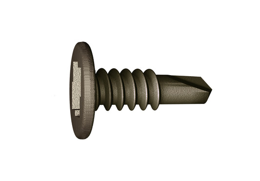 Grabber® 10 x 3/4-in LOX Drive, Flat Pan Head, Fine Thread, Tek 3 Drill Point GrabberGard® Gray Screws (8,000 Count) - Noble Solutions & Supply