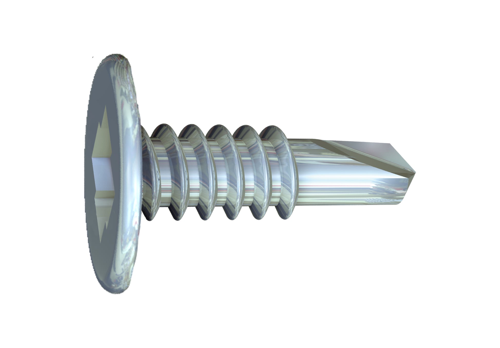 Grabber® 12 x 1-1/4-in LOX Drive, Flat Pan Head, Fine Thread, Tek 4 Drill Point Clear Zinc Screws (10,000) - Noble Solutions & Supply
