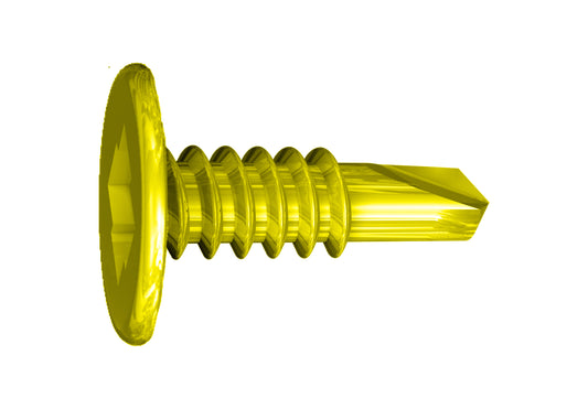 Grabber® 10 x 3/4-in LOX Drive, Flat Pan Head, Fine Thread, Tek 3 Drill Point Yellow Zinc Screws (8,000 Count) - Noble Solutions & Supply