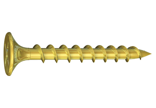 6 x 1-in Phillips, Bugle Head, Coarse Thread, Yellow Zinc Screws (10,000 Count) - Noble Solutions & Supply