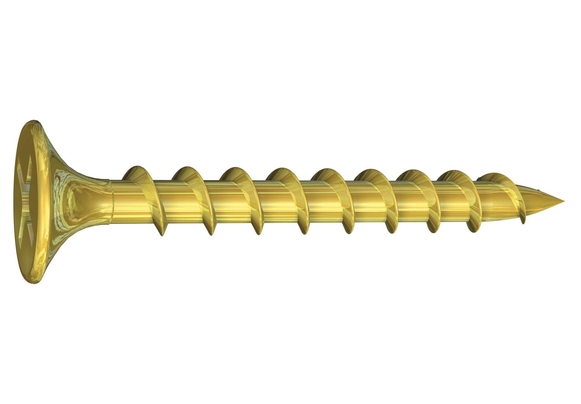 7 x 2-1/4-in Phillips, Bugle Head, Coarse Thread, Yellow Zinc Screws (3,000 Count) - Noble Solutions & Supply