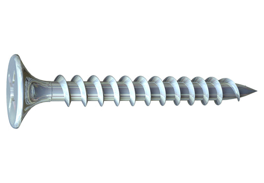 Grabber® 6 x 1-in Phillips, Bugle Head, Fine Thread, Streaker® Point, Clear Zinc Screws (10,000 Count) - Noble Solutions & Supply